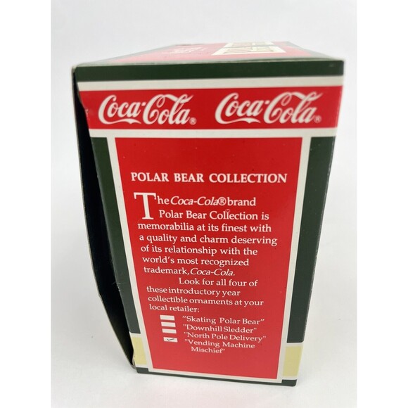 1994 VTG Coke Coca-Cola Polar Bear Vending Machine Mischief Christmas Ornament - Picture 4 of 7